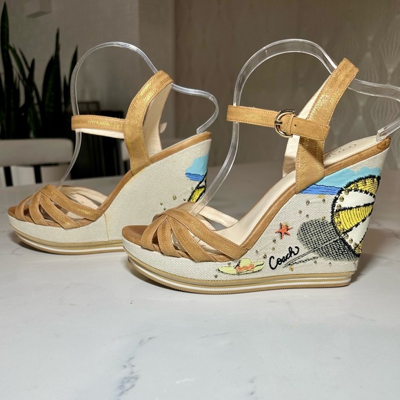 Coach | ‘Caroline’ Wedge Sandals - Picture 5 of 11